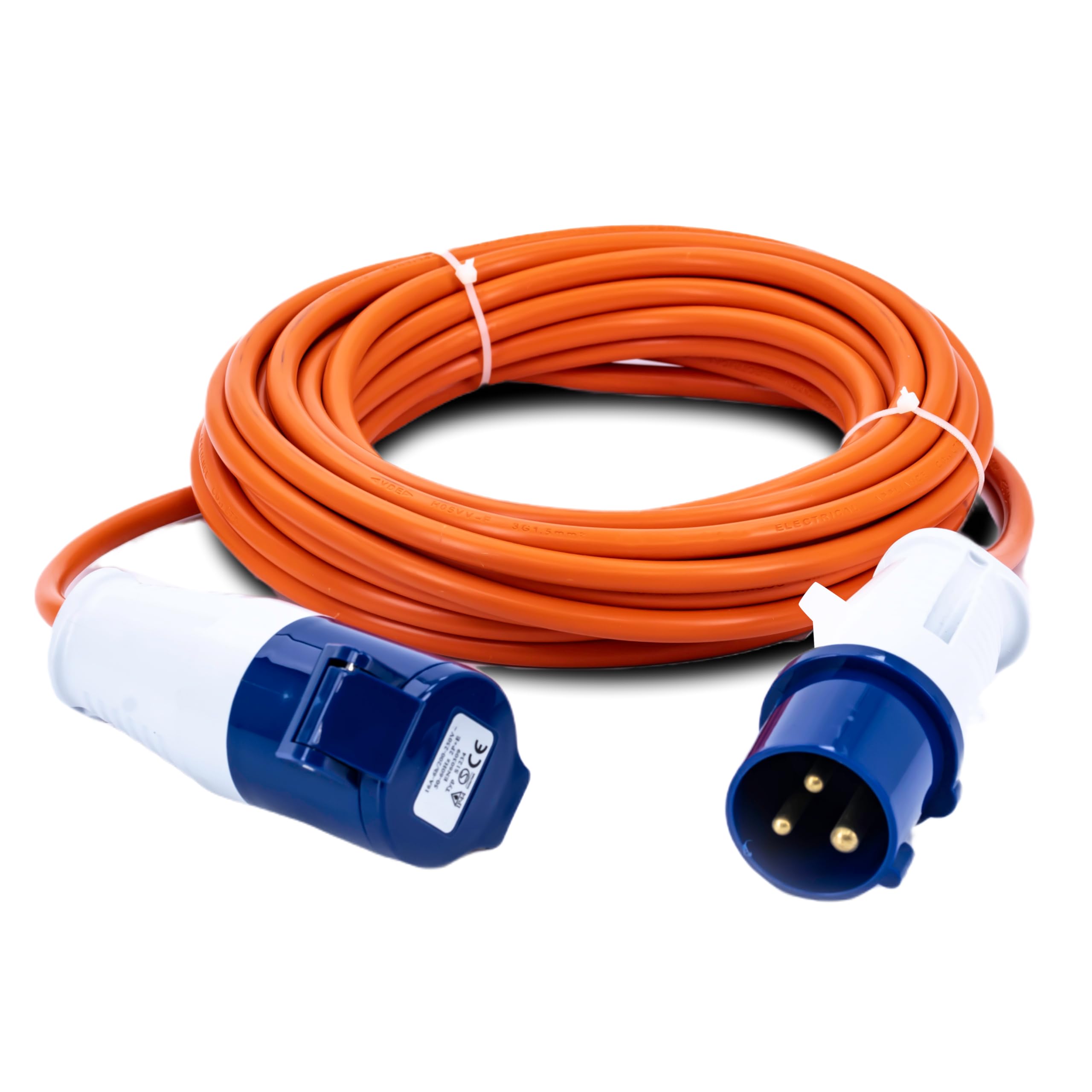 Status 10M Extension Lead, 16A/230V, 1.5mm Orange Cable, IP44 Weatherproof – Ideal for Camping, Caravans, Motorhomes & Construction Sites (10M16A1.51PK4)