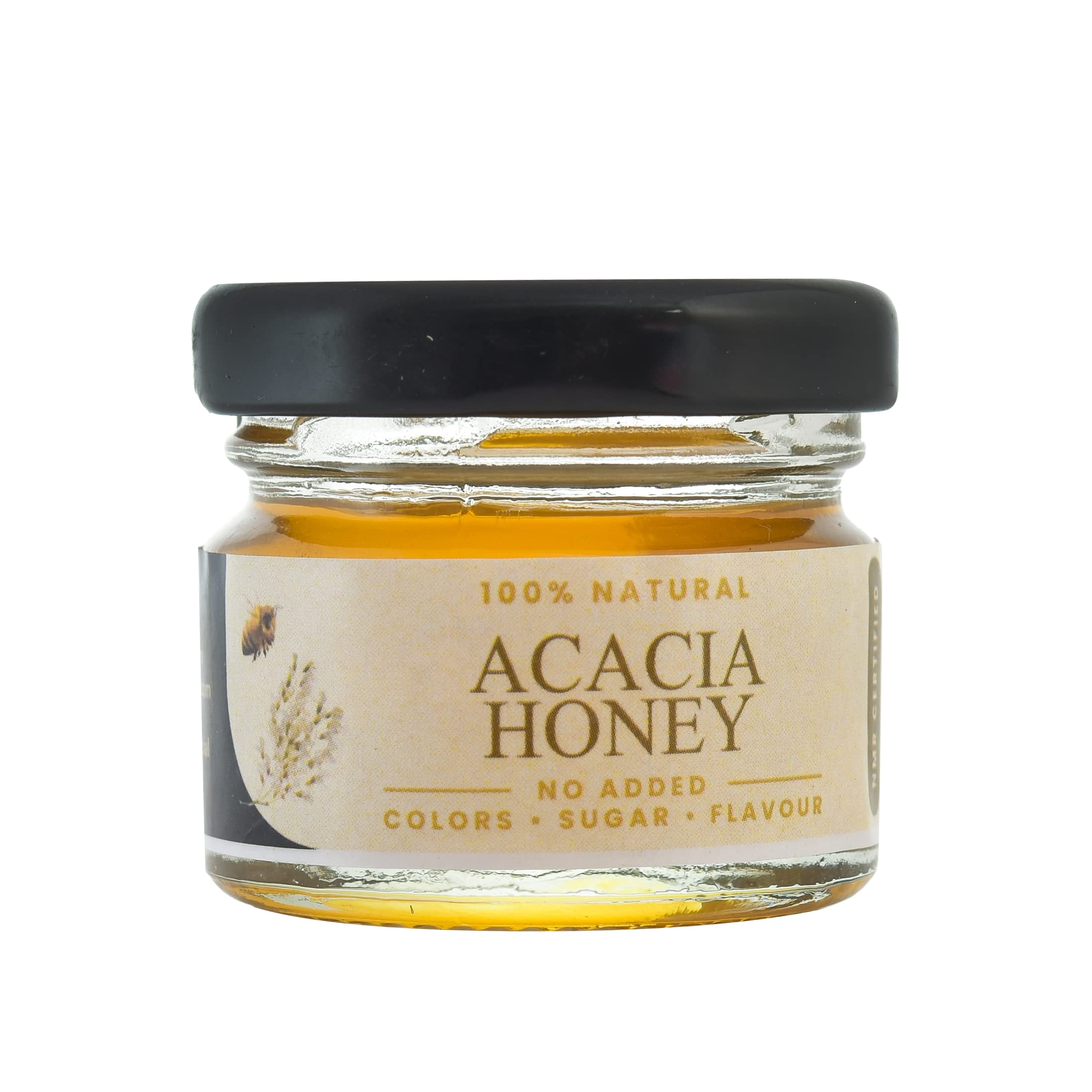 Shiva Organic Acacia flower Honey NMR certified 100% Natural Healthy and Pure Honey No Added Sugar Flavour Unadulterated Sourced ethically from Acacia flower (30 G)