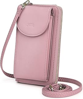 S Zone Leather Blocking Crossbody Cellphone