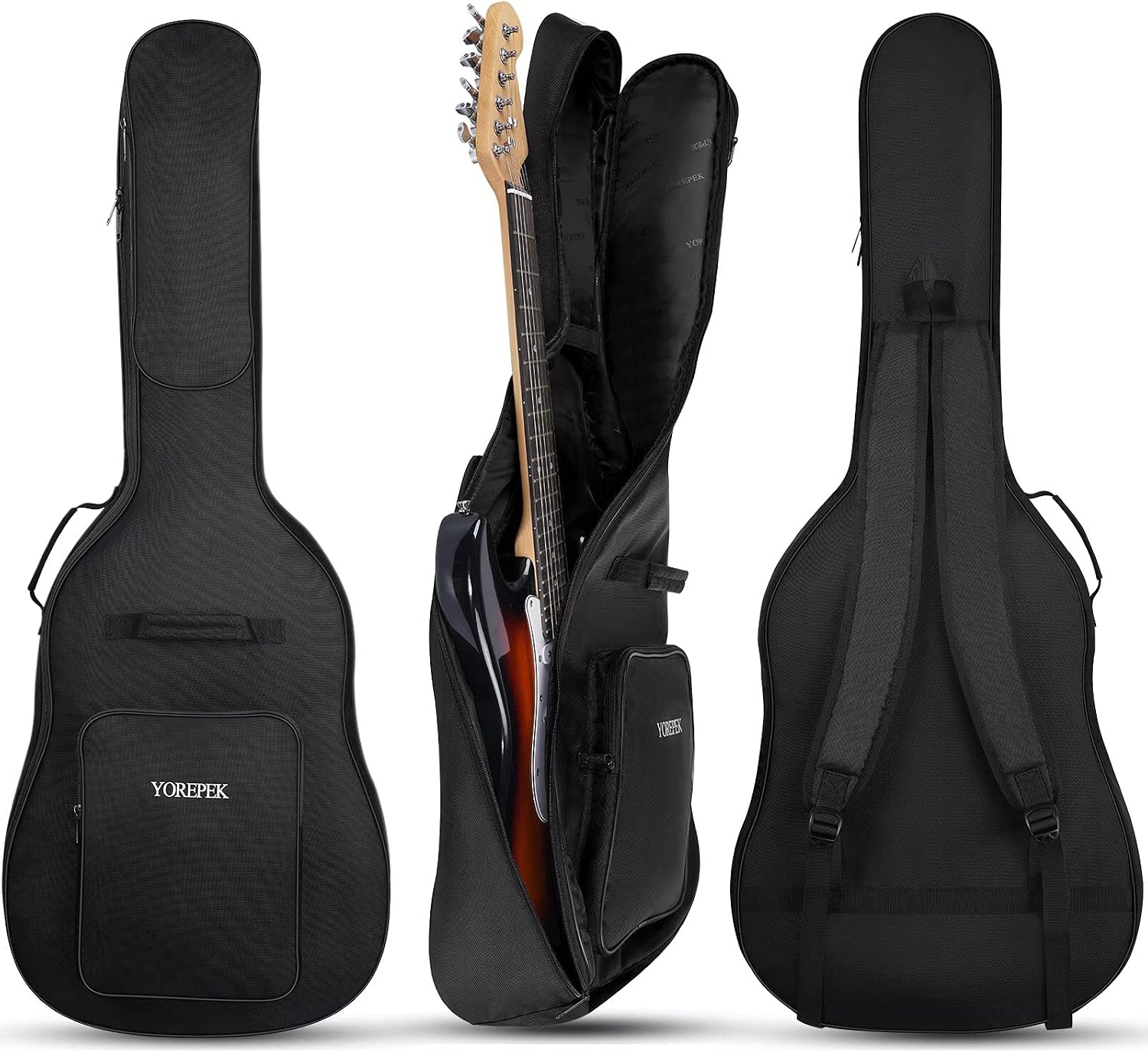 Guitar Case, 41 Inch Guitar Bag with Protective Neck Strap, Nice Gift Fit Acoustic Electric Classical Guitars, Water Resistant Guitar Gig Bags with 0.38 Inch Extra Thick Padding Sponge Padded Storage