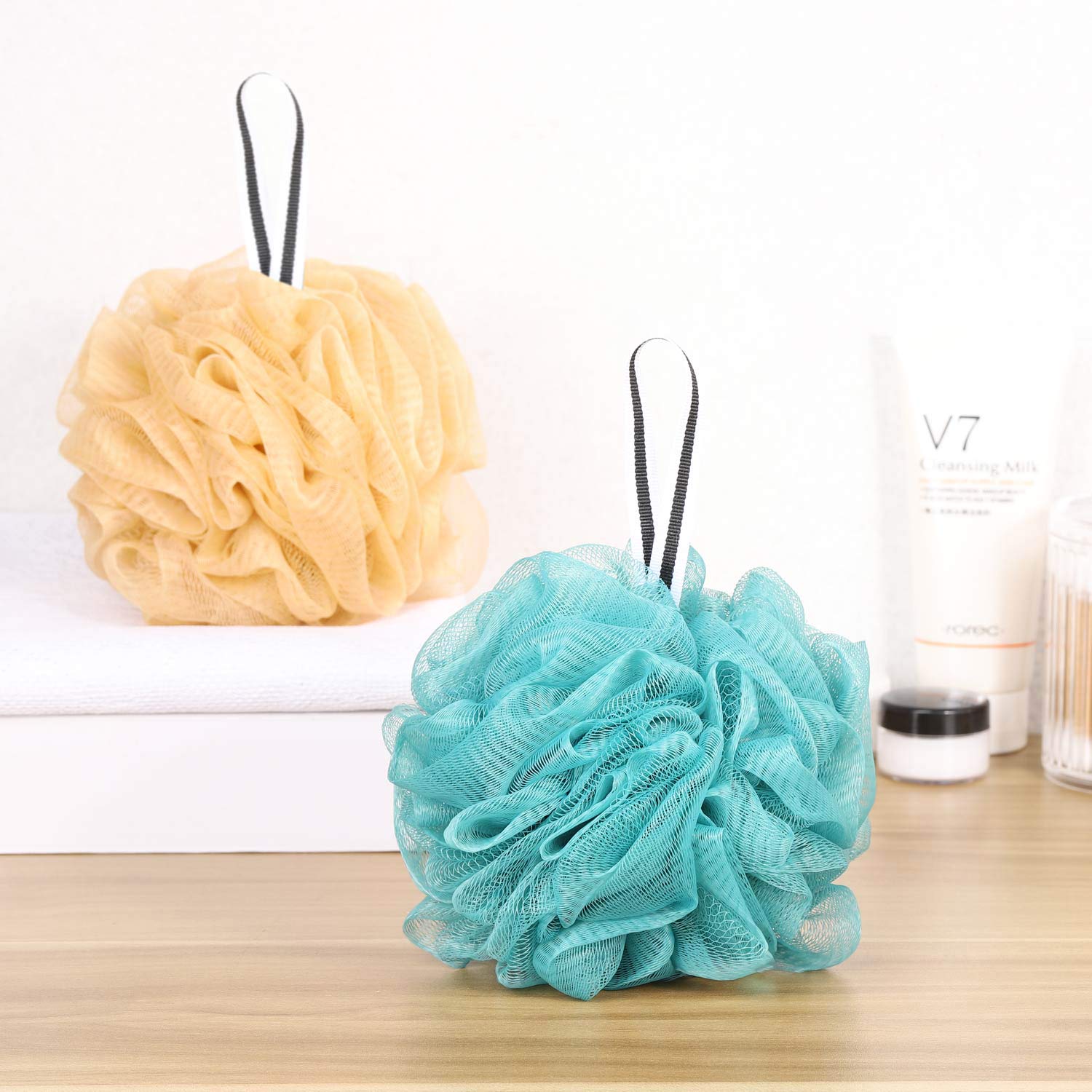 6 pcs Bath Loofah Shower Sponge Pouf Body Scrubber Exfoliator Scrubber Ball