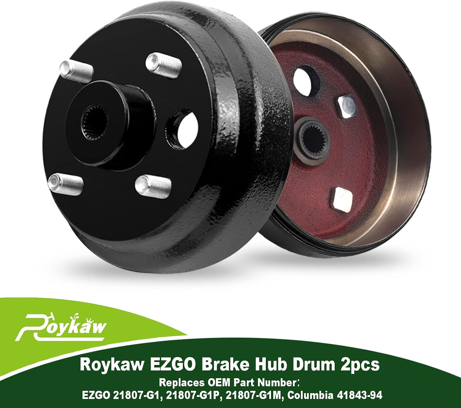 Roykaw EZGO Brake Hub Drum w/30 Teeth Die Casting Fine Splined for 1991-up 4 Cycle Gas Golf Cart Models, Replaces OEM # 21807-G1, 21807G1, 41843-94