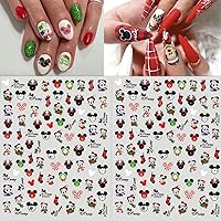Vista 5 de 4 bonitas calcomanías de uñas de dibujos animados autoadhesivos 3D, suministros de decoración de uñas de Navidad, calcomanías de uñas Kawaii