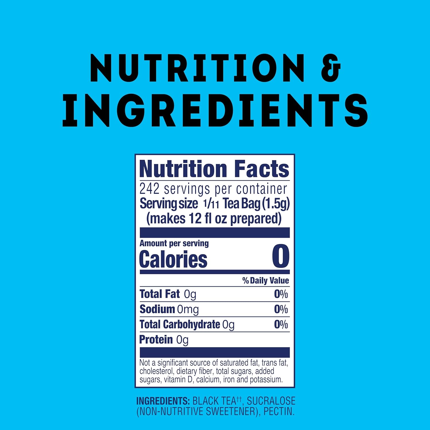 Lipton Southern Sweet Iced Tea Bags, Gallon Size Zero Calories, 22 Tea Bags (Pack of 2)