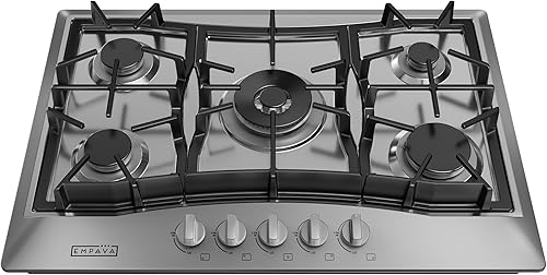 Miniatura 2 de Empava Cocina de gas natural deslizante de 30 pulgadas con 4 quemadores sellados empotrados profundos, rejillas continuas resistentes en acero