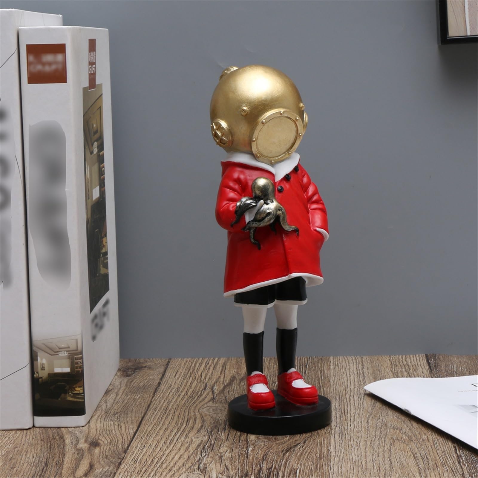 Bomb Girl - Sculpture Banksy Bomb Hugger Girl Statue Art Résine Design Ornements Artisanat Anti-guerre Décoration De Bureau Bureau Décoration De Maison Salon Bibliothèque Collection Artisanat(1