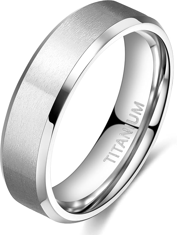 TIGRADE Anillos de titanio de 4 mm, 6 mm, 8 mm, 10 mm, alianza de boda con ajuste cómodo mate para hombres y mujeres, talla 3-15
