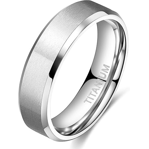 TIGRADE Titanium Rings 4MM 6MM 8MM 10MM Wedding Band in Comfort Fit Matte for Men Women Size 3-15