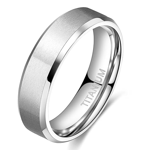 TIGRADE Titanium Rings 4MM 6MM 8MM 10MM Wedding Band in Comfort Fit Matte for Men Women, Silver, 6MM, Size 10
