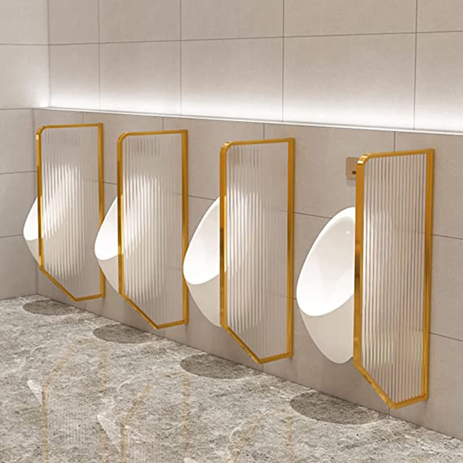 AYCDL Urinal Screen Bathroom Partitions, Wall Mounted Urinal Privacy Screen Panel Partitions Bathroom/hotel Room Partitions/,Gold
