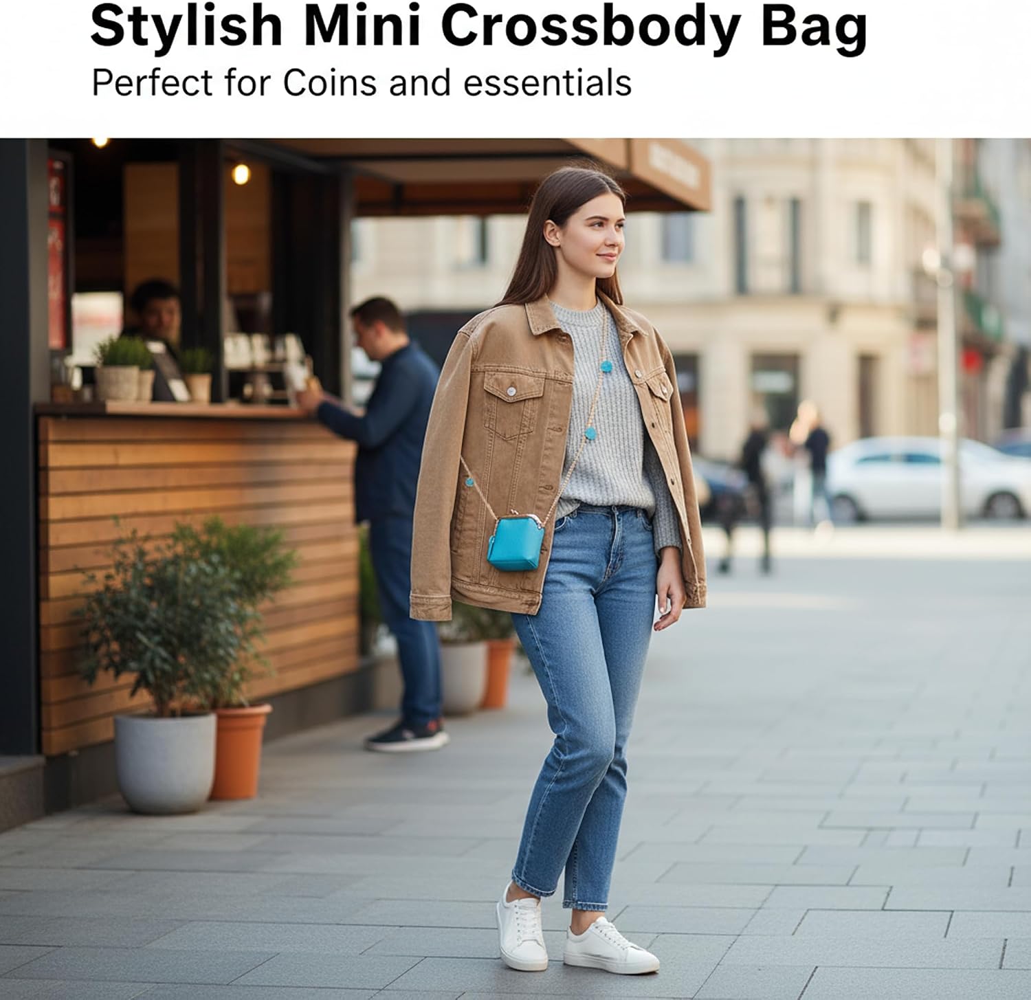 Minimalist Small Coin Purse for Women Cute Mini Chain Crossbody Bags Leather Compact Wallet for Cash Key Lipstick Jewelry (A)