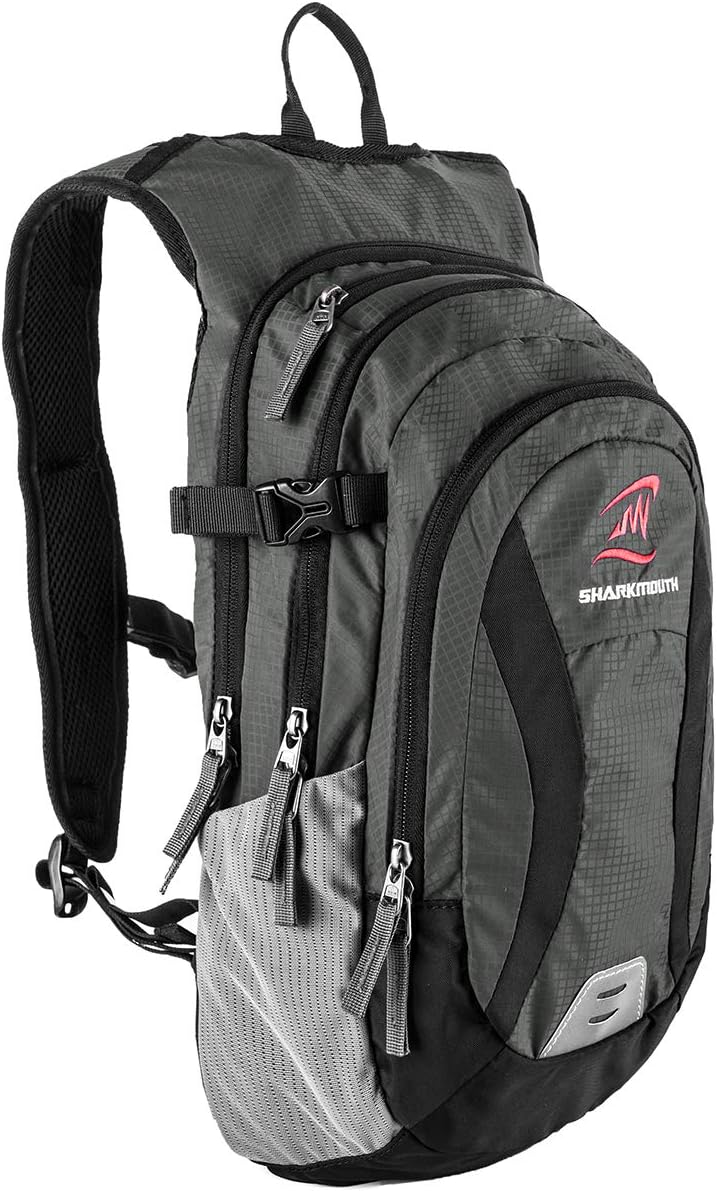 SHARKMOUTH Hiking Hydration Backpack Pack with 2.5L BPA Free Water Bladder, Roomy and Comfortable for Long Day Hikes, Day Trips, Daypack Travel and Journey, DarkGreen : Sports & Outdoors