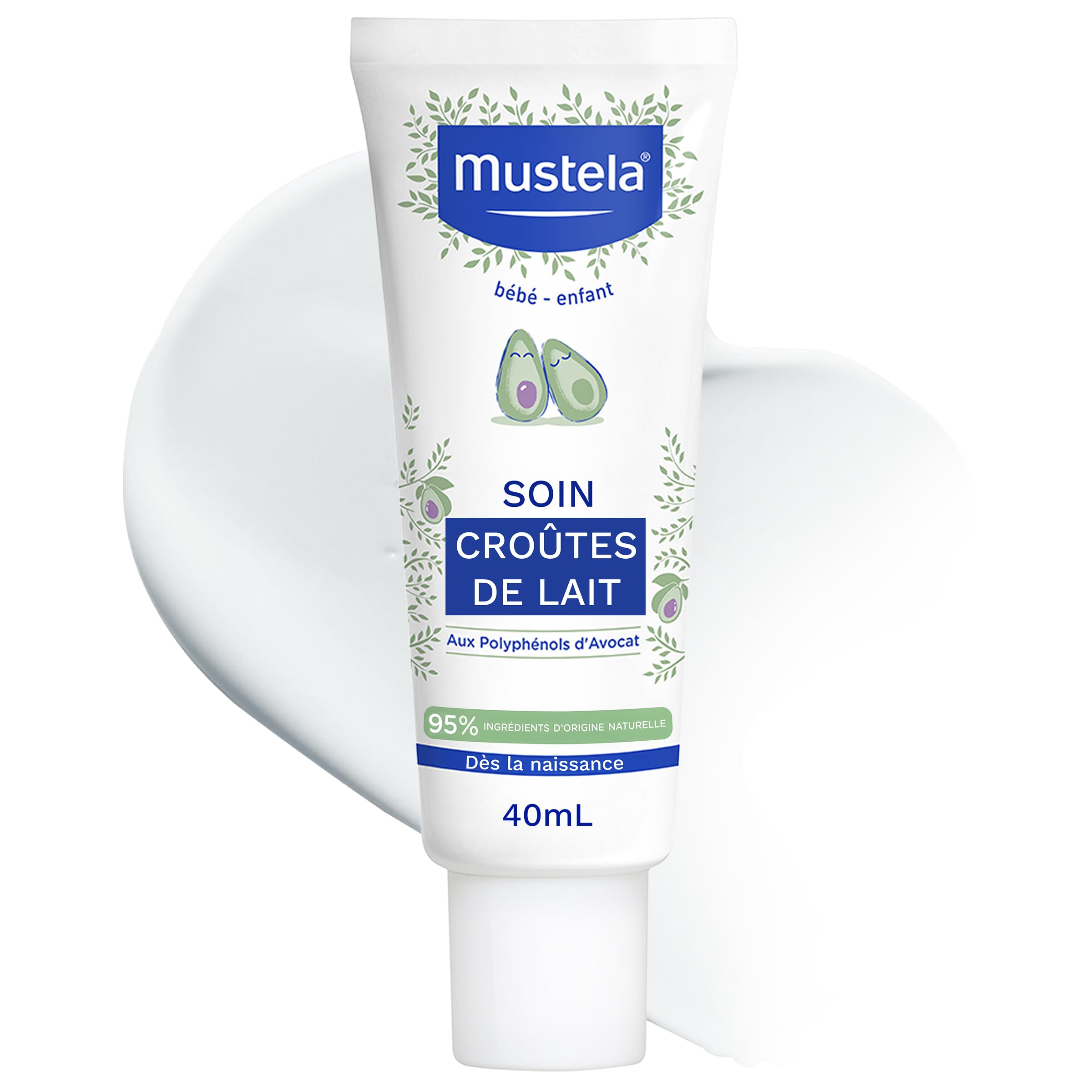 Mustela - Soin Croûtes de Lait Bébé - Crème Légère pour Éliminer Croûtes de Lait et Limiter la Réapparition - 95% d'Ingrédients d'Origine Naturelle - Soin Bébé Spécifique pour Cuir Chevelu Nourrissons