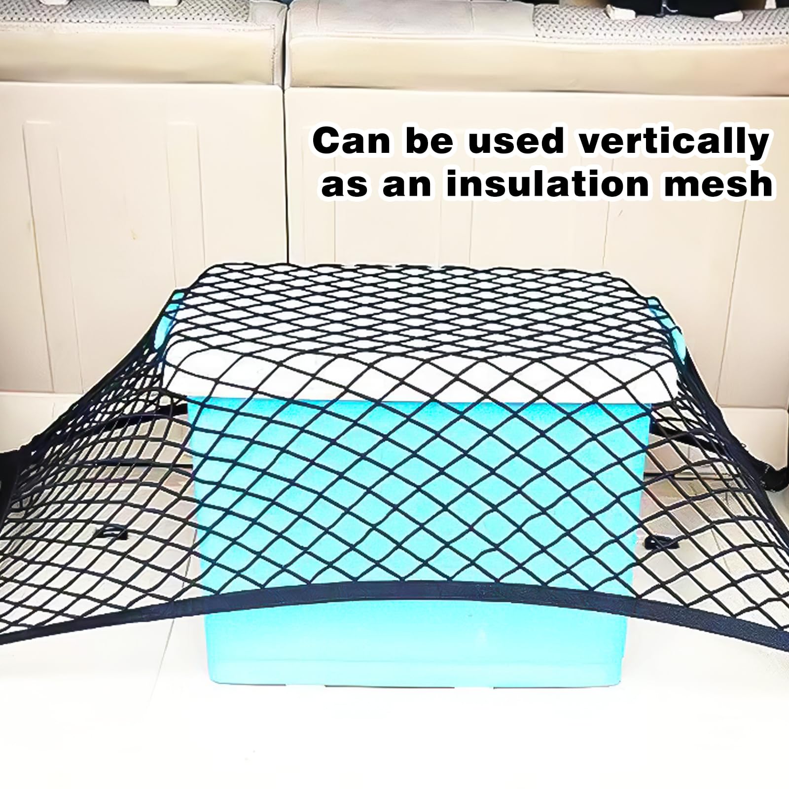 Filet à Bagages Extensible Pour Coffre De Voiture - 110x60cm, Avec Crochets, Noir - 7