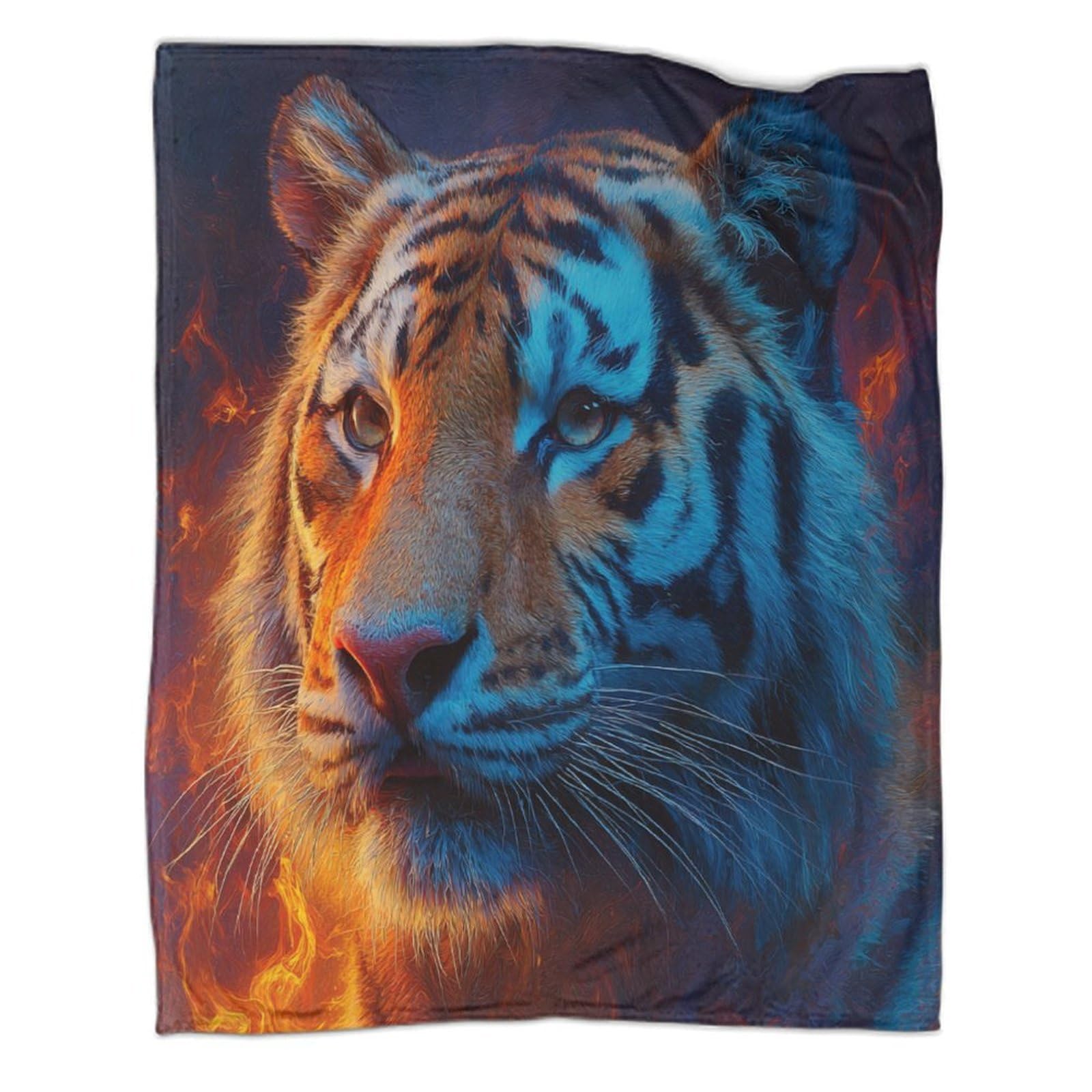 Couvertures en flanelle 3D Tiger pour lit et canapé de 150x200cm