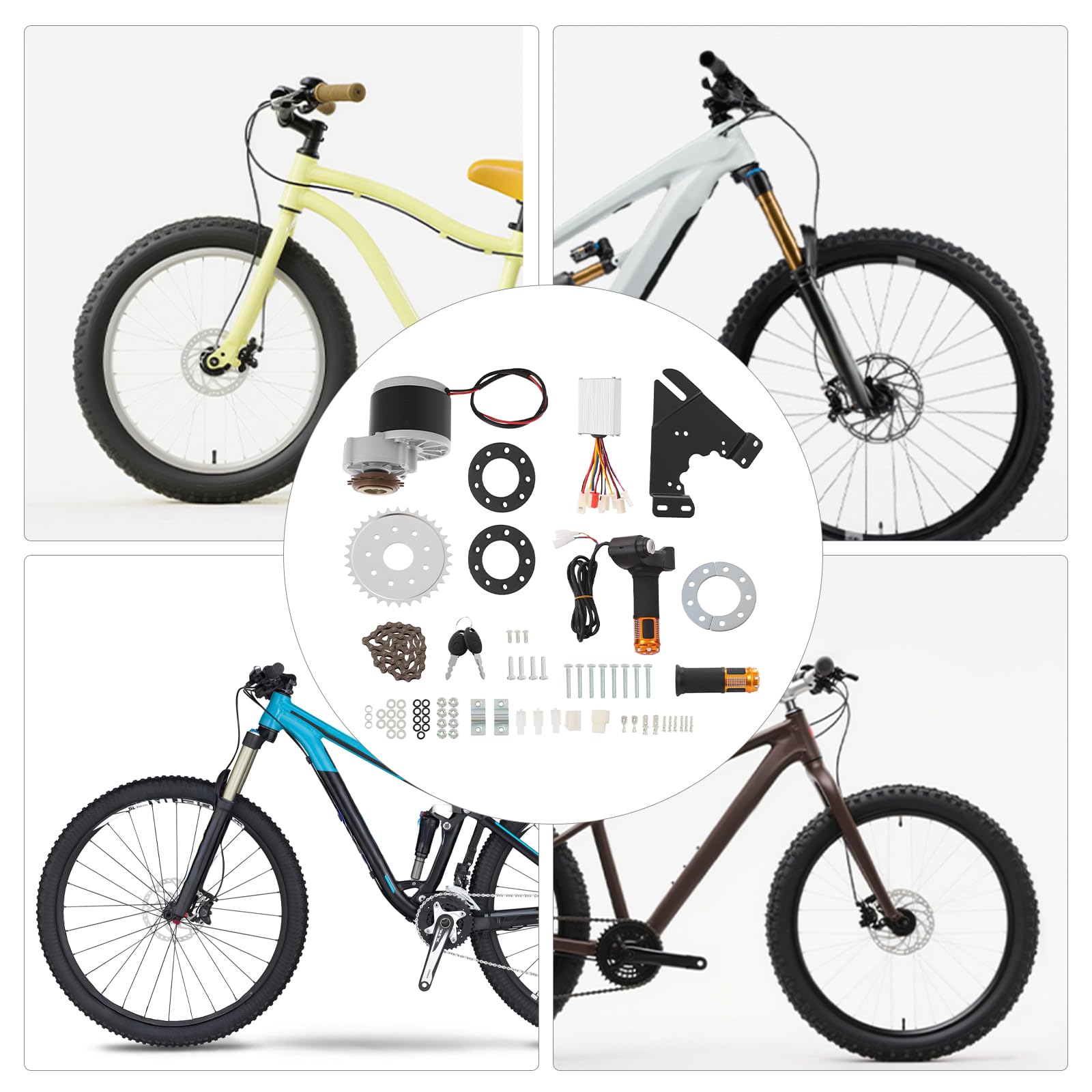 Kit de conversion de vélo électrique 250 W 24 V avec contrôleur de moteur, pignon pour vélo DIY