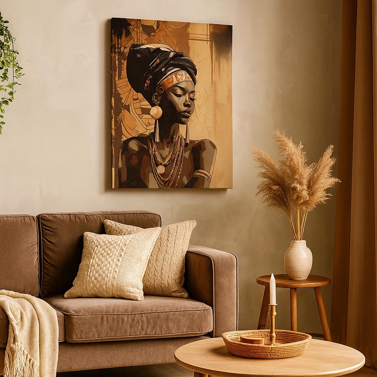 ARTTOR Lienzo Decorativo 80x120 cm Moderno Vertical África Personas - 6211 | Cuadro sobre Lienzo Grande Arte mural Decoración del Hogar Salón Dormitorio Cocina sobre Lienzo Cuadros de Pared Estilo