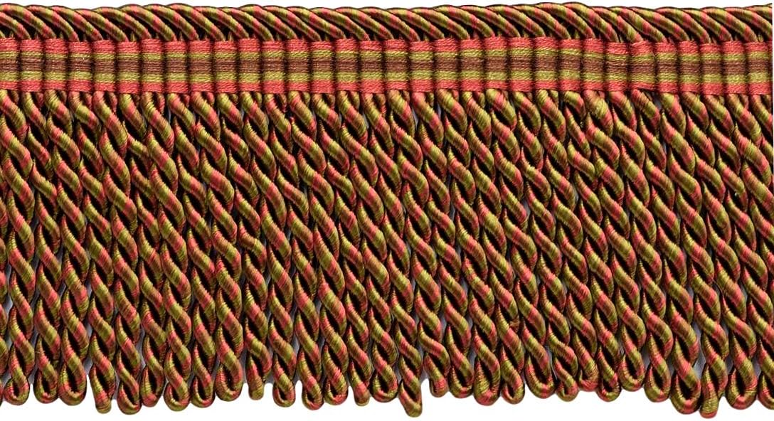 DÉCOPRO 5 Yard Value Pack/Olive Green, Medium Brown, Brick Red Bullion Fringe / 3" Long/Style# BFAX3 Color: Cocoa Coral - LX08