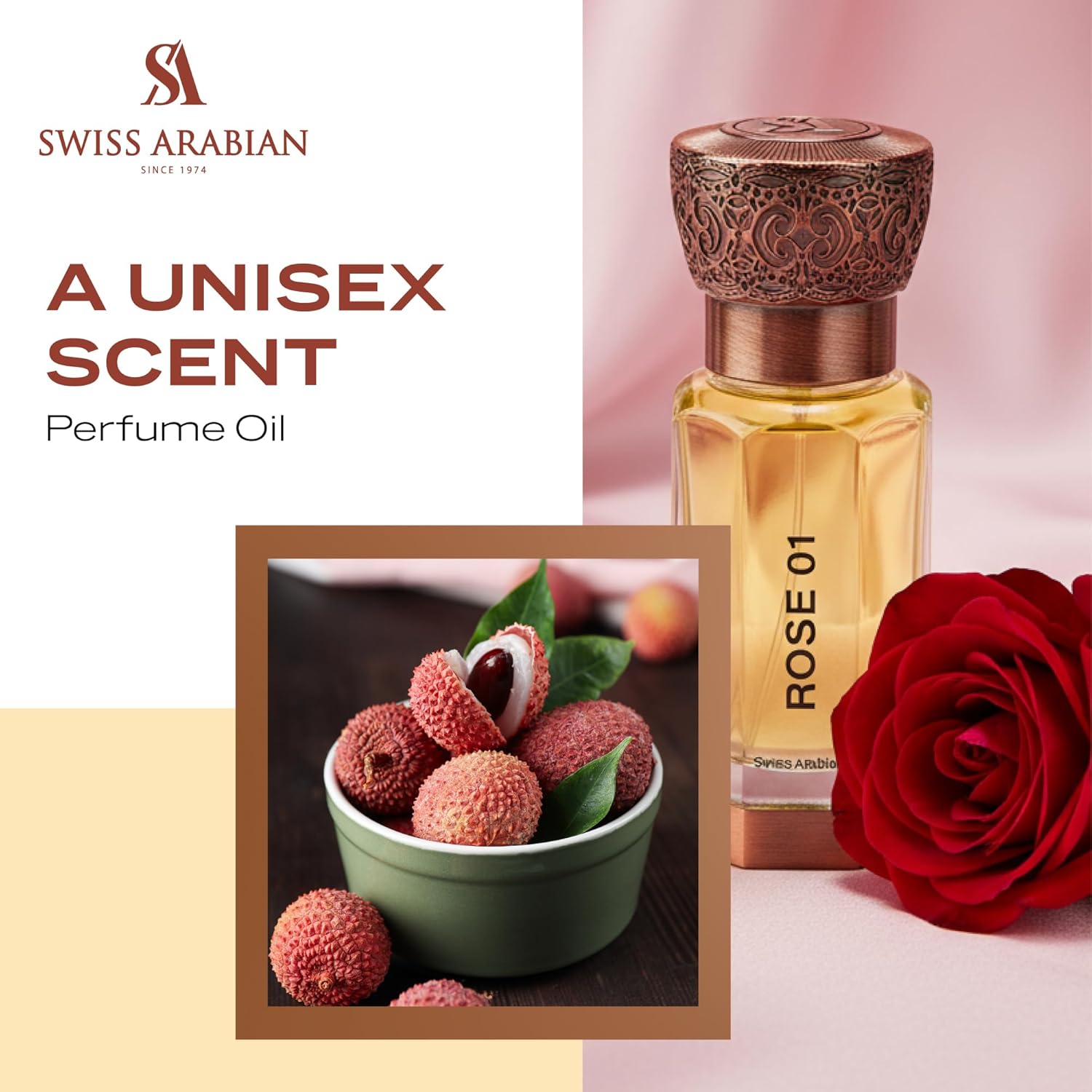 Swiss Arabian Rose 01 - Arabian Perfume Oil - Rose Perfume for Women - Long Lasting Women's Fragrances with Vanilla, Musk, Cashmere - 0.4 oz - Image 3