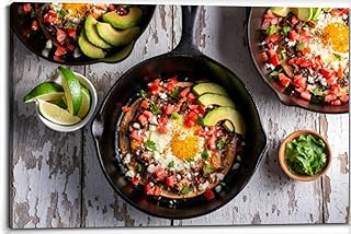 Skillet Huevos Rancheros Canvas Wall Art Decor Framed Photo Prints Picture Poster For Bathroom Bedroom Kitchen Living Room Office Artwork Paintings 20x30