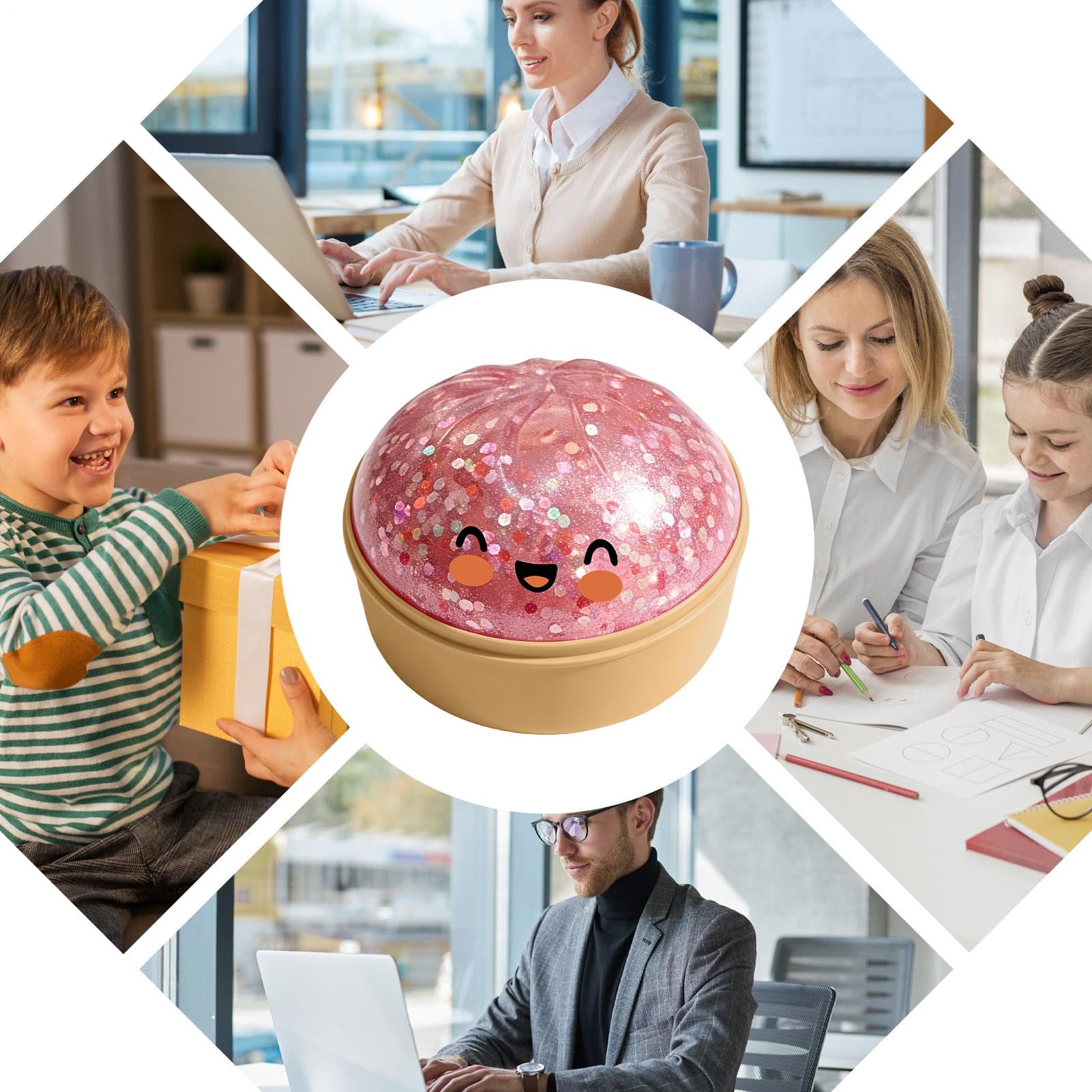 Squishy De Bola De Masa | Juguete Sensorial Colorido De Dumpling Fidget | Juguetes Sensoriales Blandos con Dumplings Glittering | Juguete Antiestrés Fisget Suave con Forma De Comida | Toque Realista — view 5
