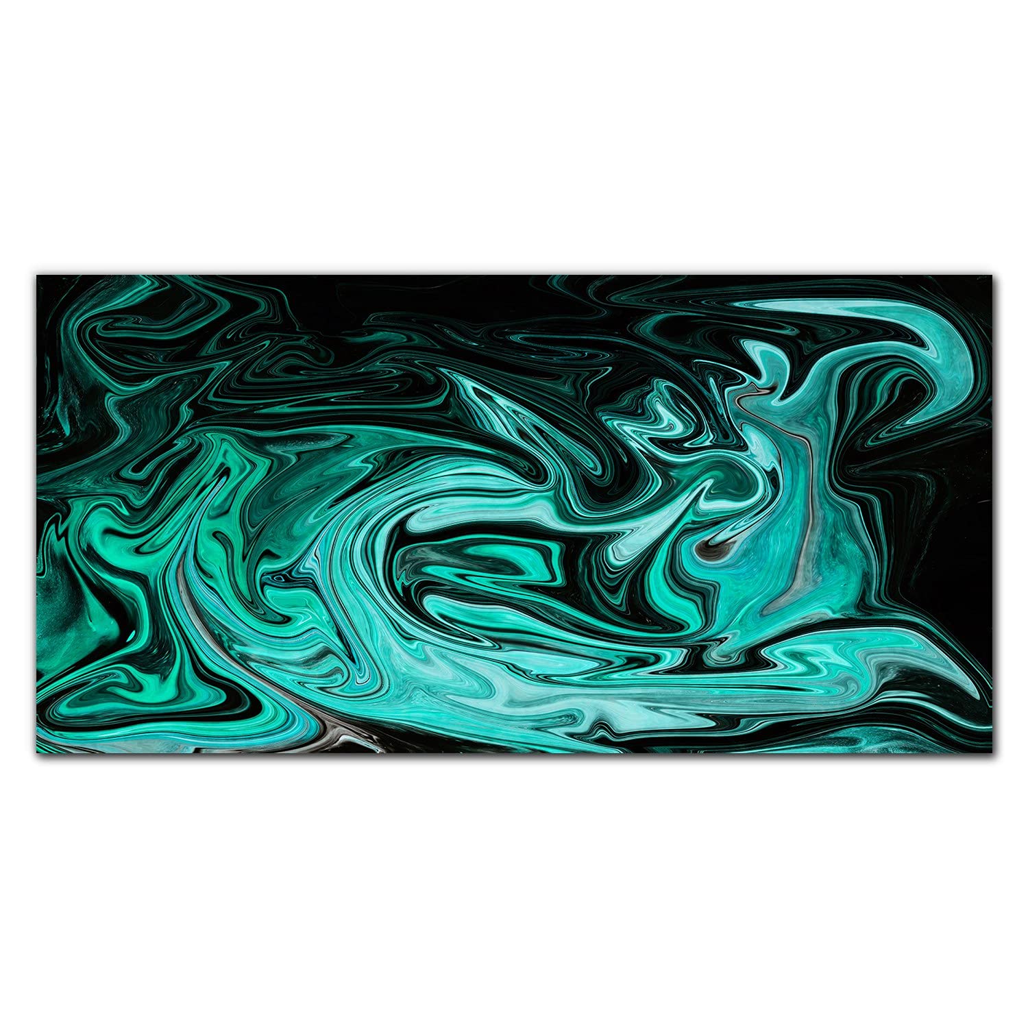 Crédence de cuisine 120x60 cm en verre trempé avec motif abstraction de l'eau