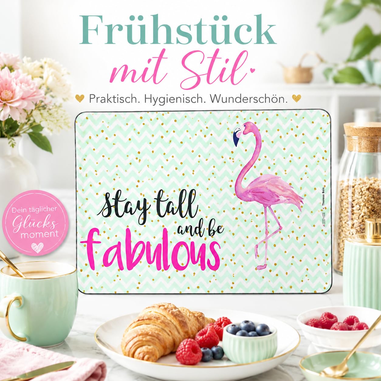 PPD Frühstücksbrettchen Schneidebrett 23x14 cm Be Fabulous | Aus Resopal, Witziges/Modernes Motiv, Langlebig, Kratzfest, Spülmaschinenfest