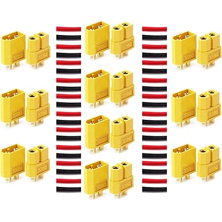 LHI 10 Pairs XT-60 XT60 Male Female Bullet Connectors Plugs for RC Lipo Battery …
