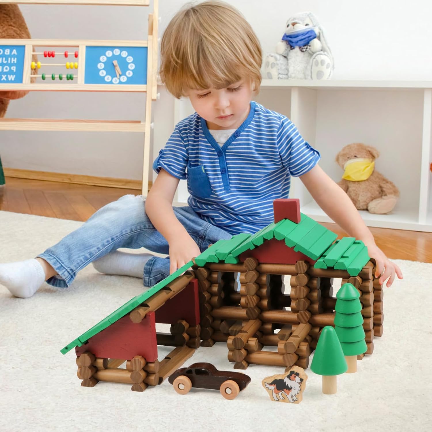 Wondertoys 144 Pcs Wooden Log Classic