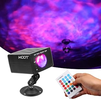 16 Color Water Ripple Lights, Sound Activated Flash Water Wave Lights Party Lighting LED Water Effect Projector Holiday Light with Remote for Disco Christmas Halloween Wedding Kids Room