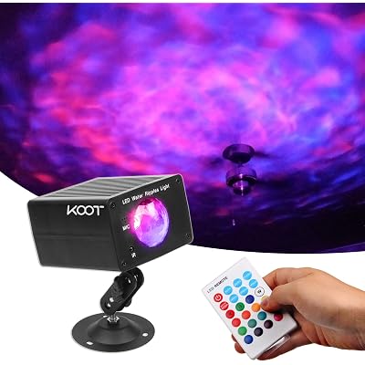 16 Color Water Ripple Lights, Sound Activated Flash Water Wave Lights Party Lighting LED Water Effect Projector Holiday Light with Remote for Disco Christmas Halloween Wedding Kids Room