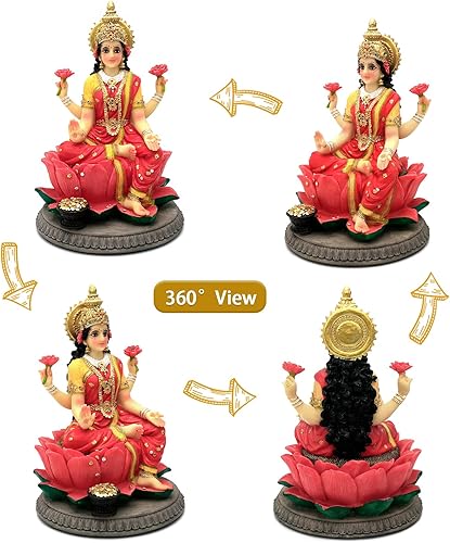 Miniatura 3 de Estatua de laxmi de diosa india  8.9 pulgadas de alto, ídolo hindú Lakshmi, escultura de Diwali, regalo para decoración india de Pooja, hogar,