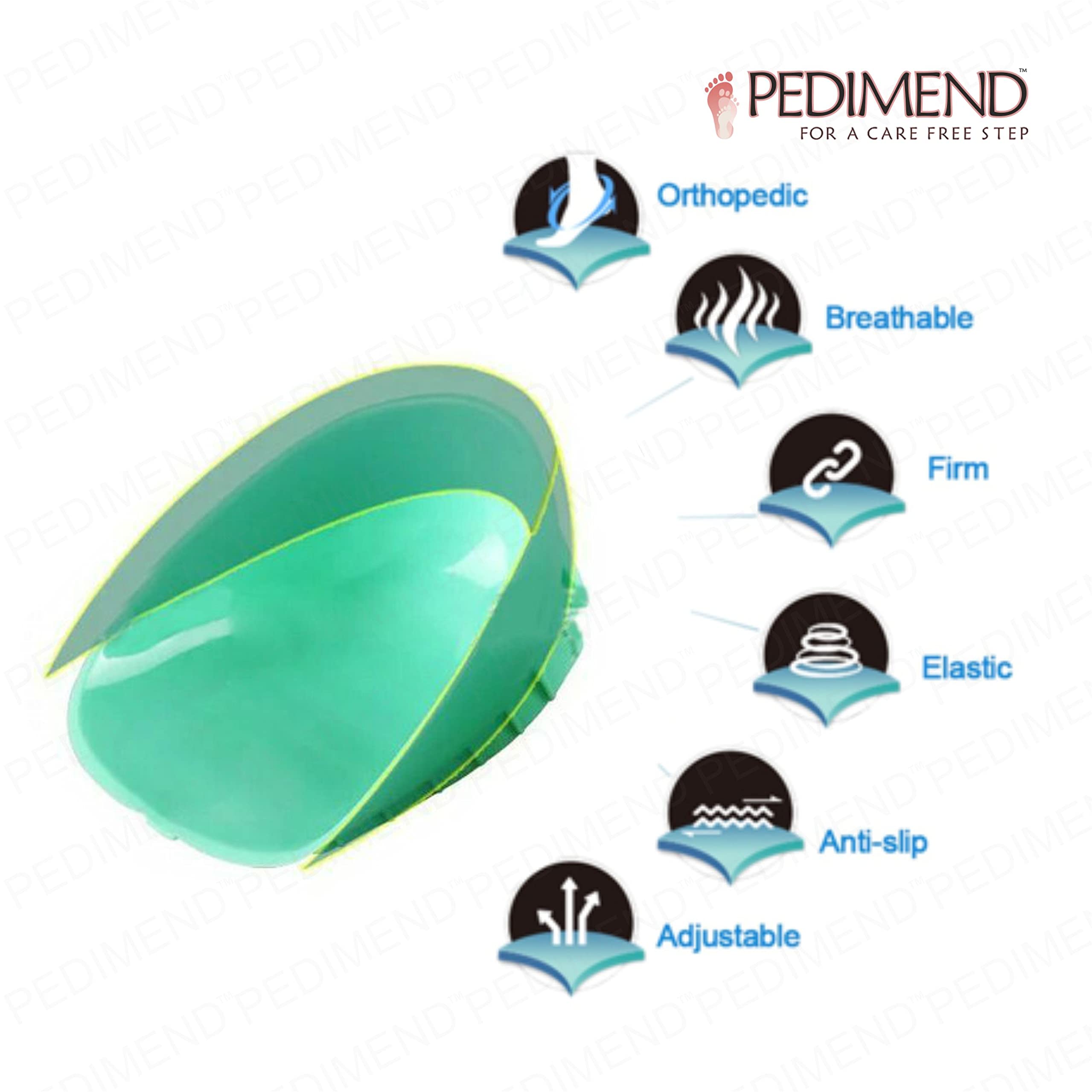 Pedimend Shock-Absorbing Heel Shells (One Pair) - Prevent Achilles Tenditis - Arch Support / Tibia Splints - Tibialis Posterior Syndrome, Achilles Tear Pain, Heel Pain, Heel Spur, Tibial Stress Breaks