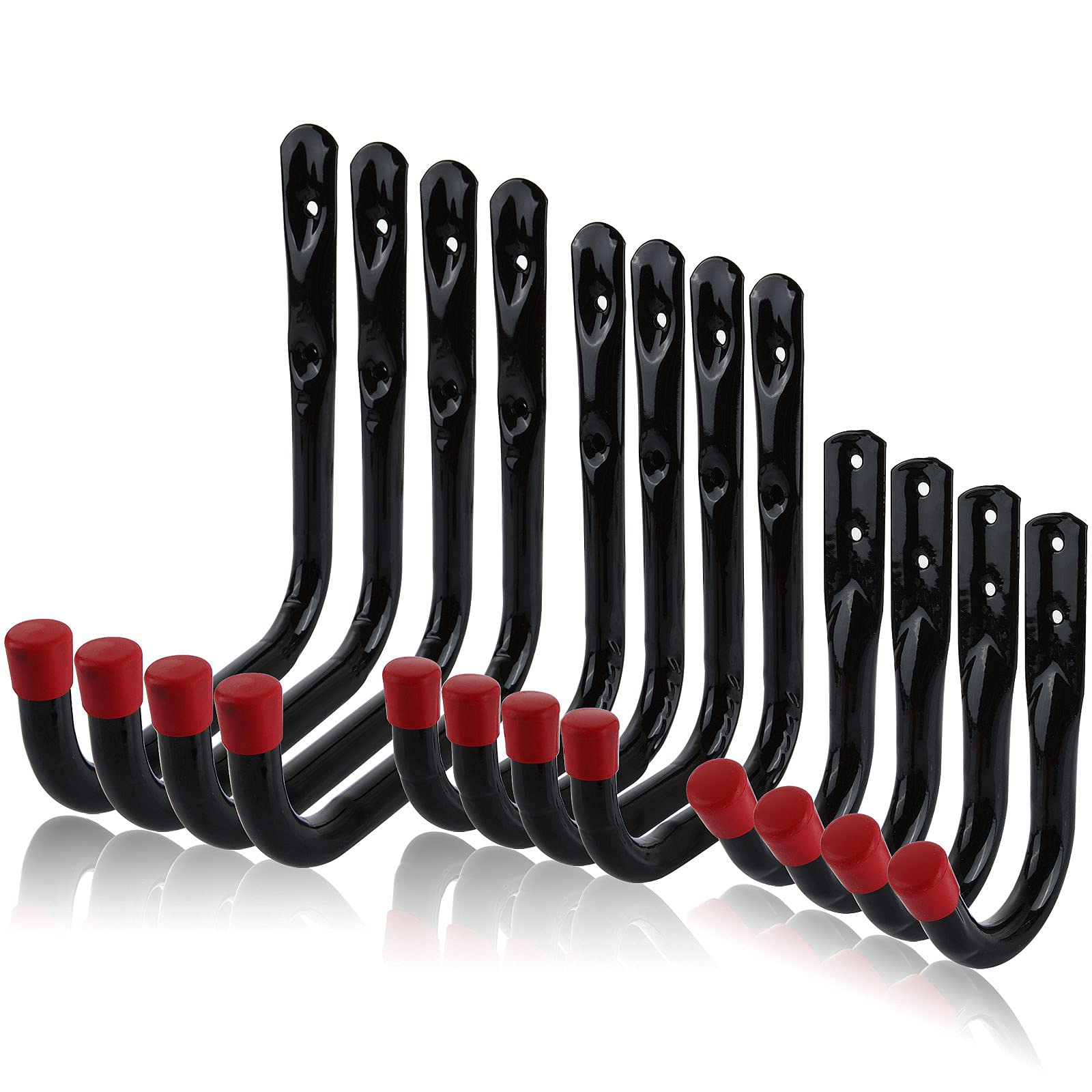 12 Pack Heavy Duty Garage Storage Utility Hooks 3.75" 5.5" 7" Kayak Wall Hangers Ladder Hooks for Garage, Assorted Utility Hooks for Ladder Garden