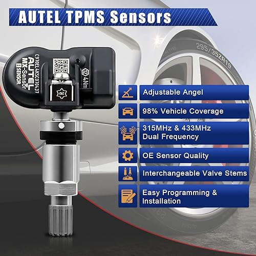 Miniatura 2 de Autel TPMS Sensor MX-Sensor Sensor de presión de neumáticos 1-Sensor 315MHz +433MHz Sensor de reemplazo de neumáticos de doble frecuencia Sensores