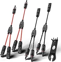 Vista 10 de OYMSAE Conectores solares 30A - Kit de cable adaptador paralelo de rama en Y impermeable para panel solar