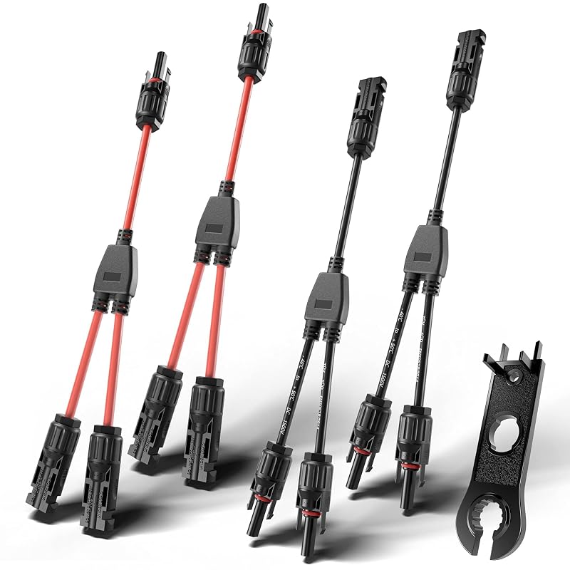 Kit com 2 pares de conectores solares em Y para ligação paralela de painéis OYMSAE M/FF e F/MM