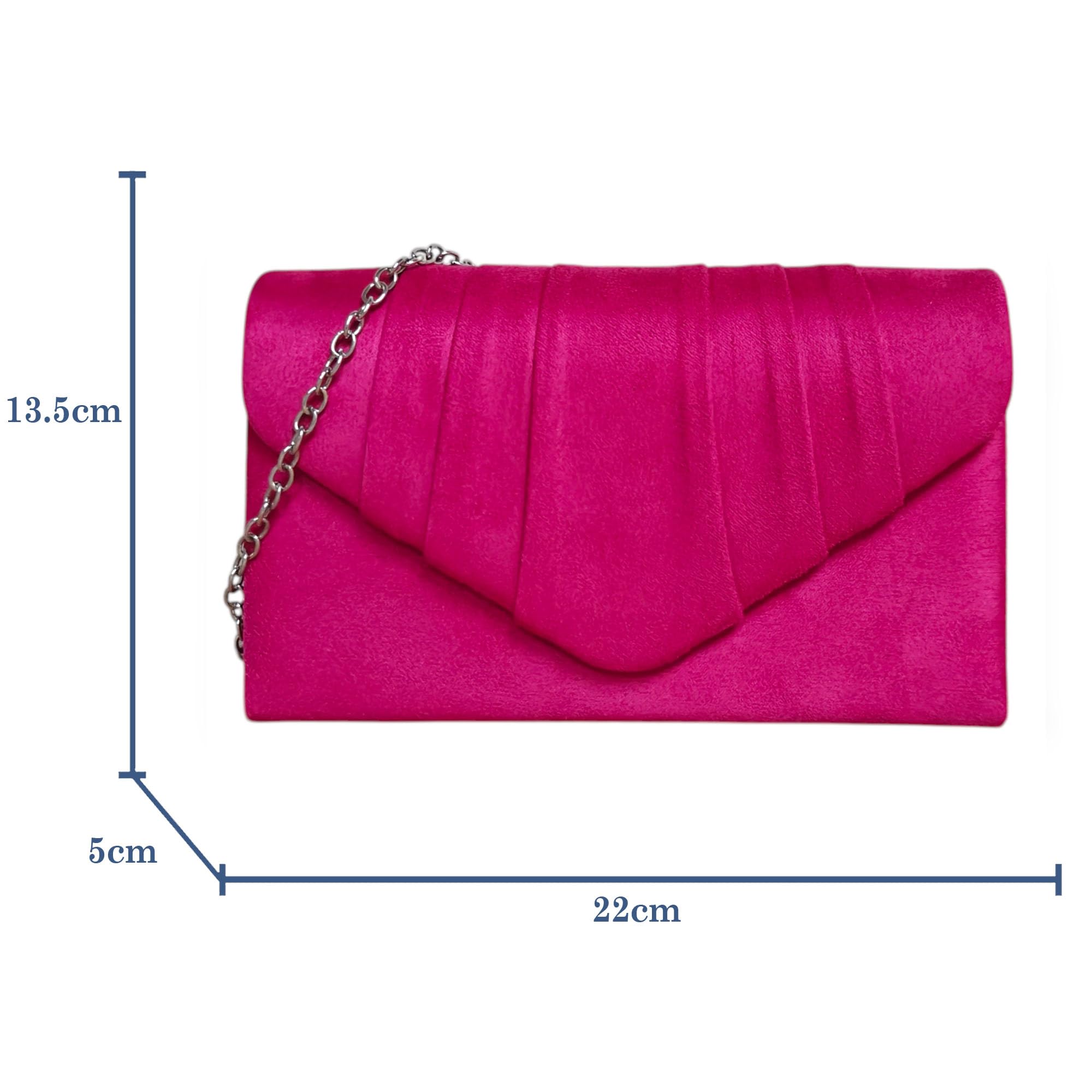 fi9 Bolso de mano plisado de ante liso para boda, fiesta, graduación, noche, bolso de mano