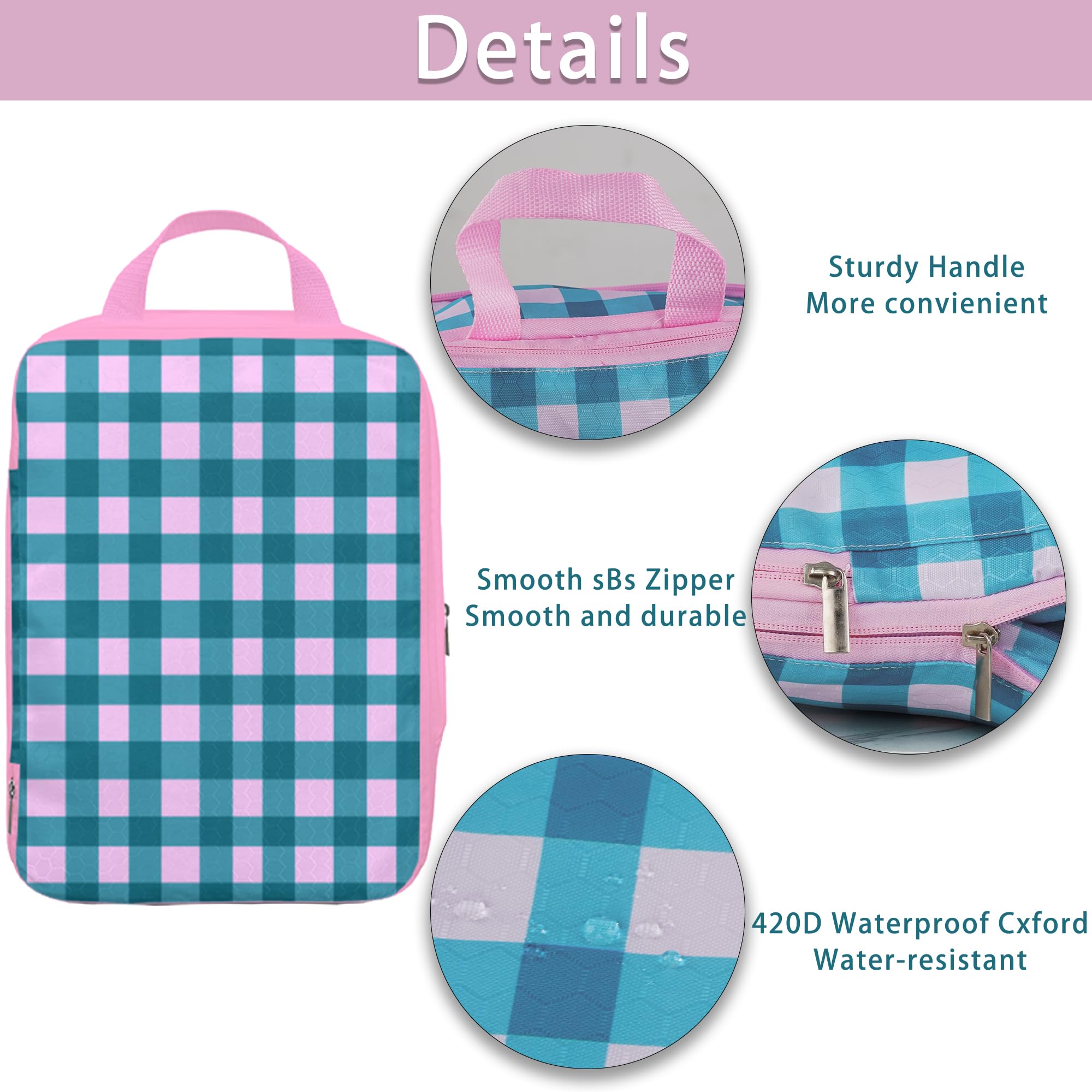 8 cubos de embalaje de compresión para equipaje de viaje, juego de bolsas organizadoras de maletas ligeras, cubos de embalaje de compresión para artículos esenciales de viaje, cubos de embalaje
