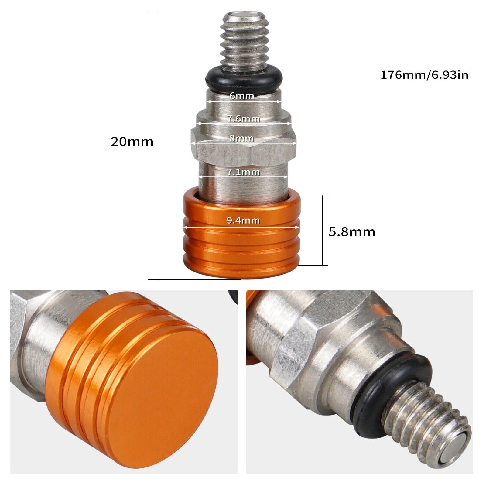 GUOHOQIX M4X0.7 Air Bleeder Relief Valves for KTM 50 65 85 105 125 144 150 200 250 300 350 360 380 400 450 500 505 520 525 530 550 620 625 640 660 690 950 990 Orange