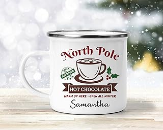 Enamel Mug - Customised Christmas Enamel Mug, Customised Enamel mug, Christmas Enamel mug, Beautiful mug for Christmas, Custom name mug