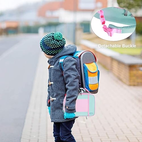 Miniatura 6 de Amersun Lonchera para niños con interior acolchado para cena, mantiene la comida fría y caliente durante más tiempo, bolsa de almuerzo escolar