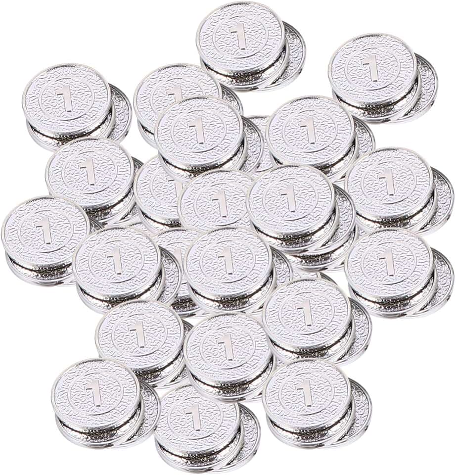 plastic silver coins