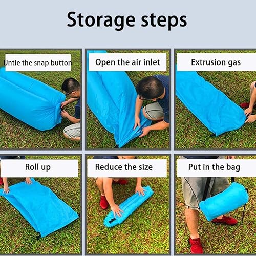 Miniatura 6 de Tumbona inflable, hamaca portátil, a prueba de agua y diseño antifugas de aire, sofá ideal para patio trasero, lago, playa, viajes, camping, picnic,