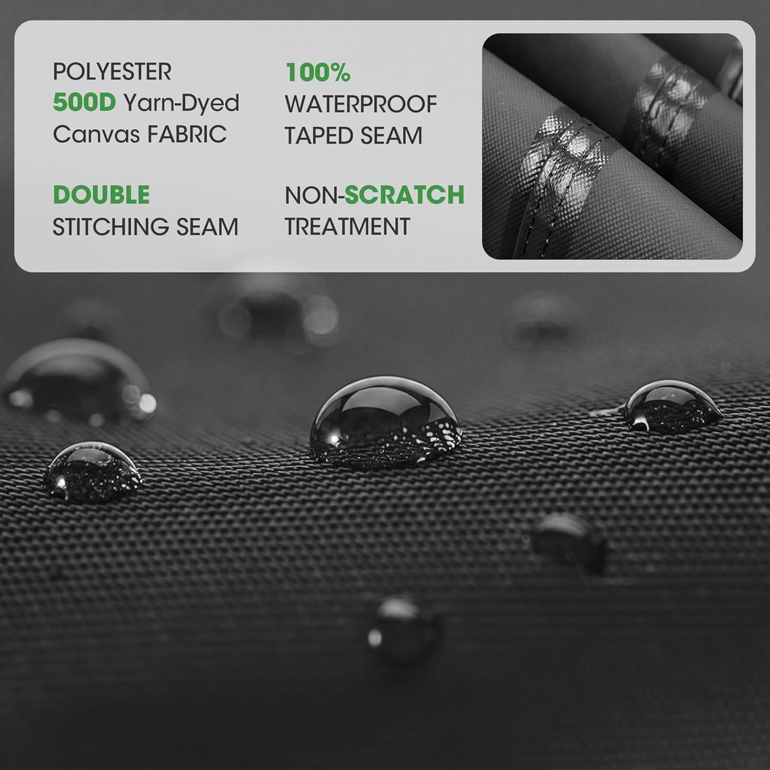 SIHAIAN 10 x 20 Ft Carport Replacement Canopy Cover(No Frame), Easy to Set up Carport Canopy, 500D Heavy-Duty Garage Top Tent Shelter Tarp Waterproof and UV Protected (Only Canopy Cover) Black