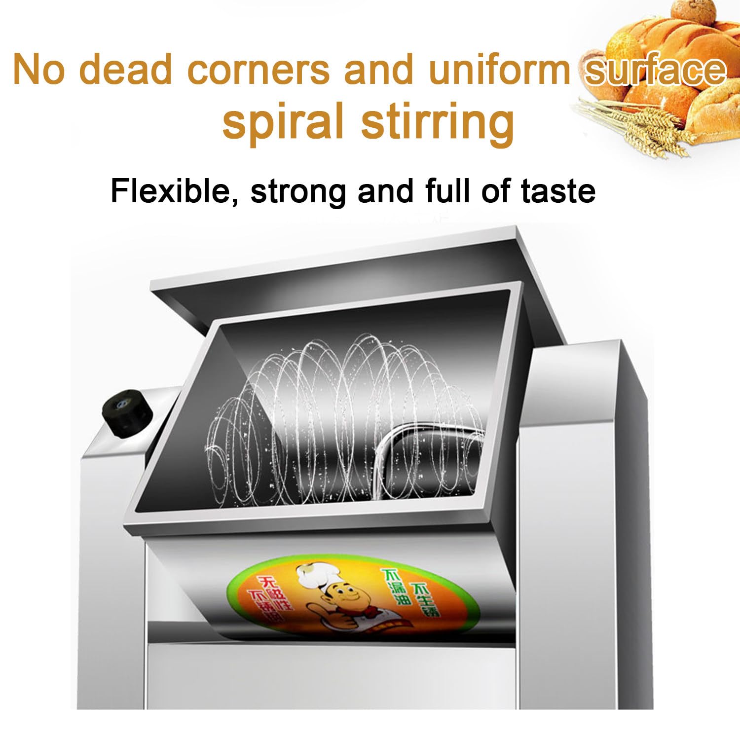 Impastatrice, macchina impastatrice automatica commerciale da 1100 W/1500 W, impastatrice a spirale per impasti di diverse farine, macchina per panetteria, 7 kg