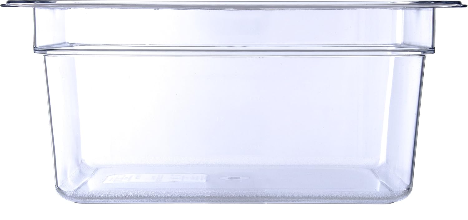 Proposed Value: Carlisle FoodService Products Storplus 1/2-Size Food Pan for Catering, Buffets, and Restaurants, Polycarbonate 6 Inches Deep, Clear, (Pack of 6)