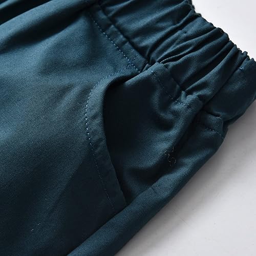 Miniatura 7 de Conjunto formal de caballero para bebé, conjunto corto para niños pequeños, camisa de manga corta + pantalones con tirantes + pajarita, 4 piezas