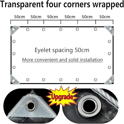 Miniatura 32 de Lona transparente de 10 x 12.2 pies, lonas transparentes de PVC transparente, resistentes e impermeables, con ojales, lona de plástico impermeable
