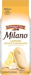 Pepperidge Farm Milano White Chocolate Lemon Flavored Cookies, 7 Oz Bag